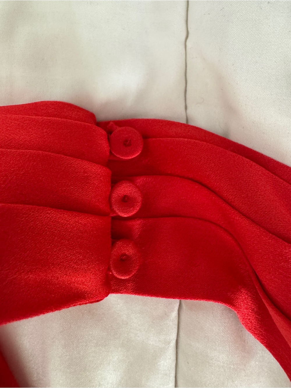 Moschino Couture! Red Satin Halter Dress Gold Heart Buttons US 8 - Picture 8 of 12